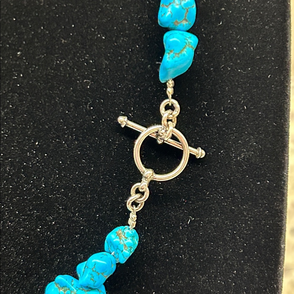 Turquoise and Sterling Necklace - Picture 5 of 6